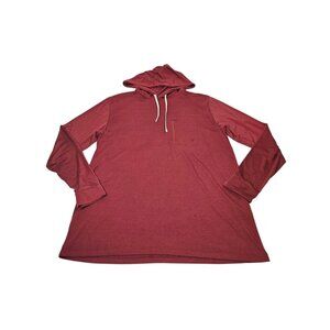 Duck Camp Hoodie Shirt Long Sleeve Men's Large Red Lightweight Pullover Bamboo